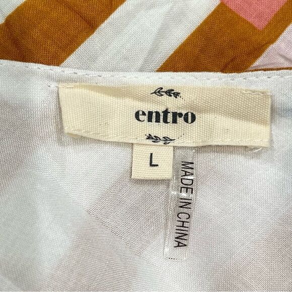 Entro Patterned Tank Top Women’s Large - Picture 2 of 3